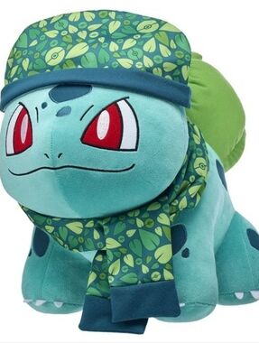 Build-A-Bear Pokemon Bulbasaur Hat and Scarf Set Green Leaf Print Accessories